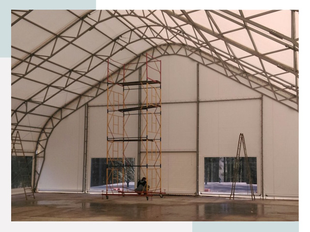 Шатровые ангары в Братске