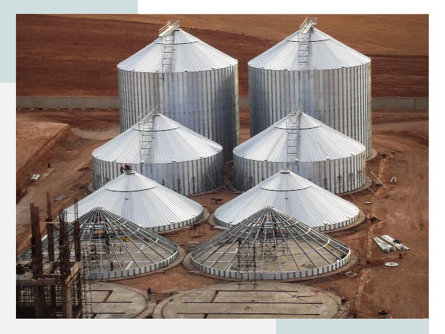 Строительство зерновых силосов в Братске